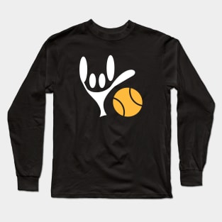 ASL Sign Language Love Tennis Long Sleeve T-Shirt